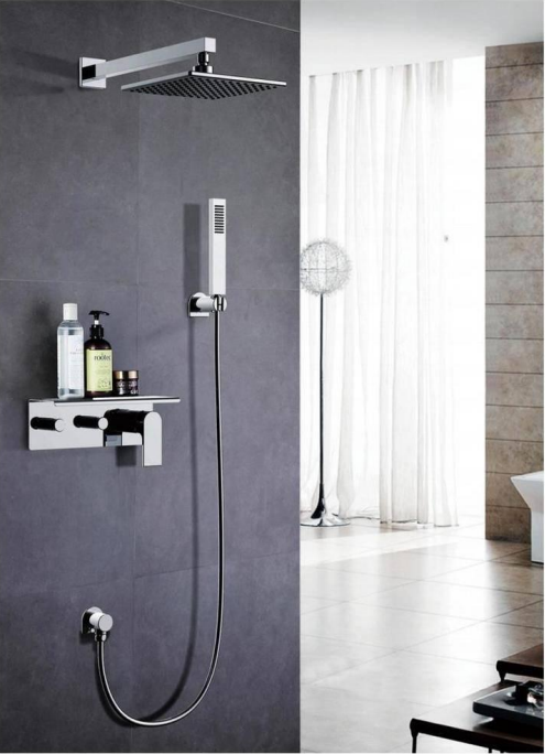 Concealed Shower in The Wall Type Concealed Shower Shower Set Full Copper Faucet Supercharged Hidden Embedded Shower
