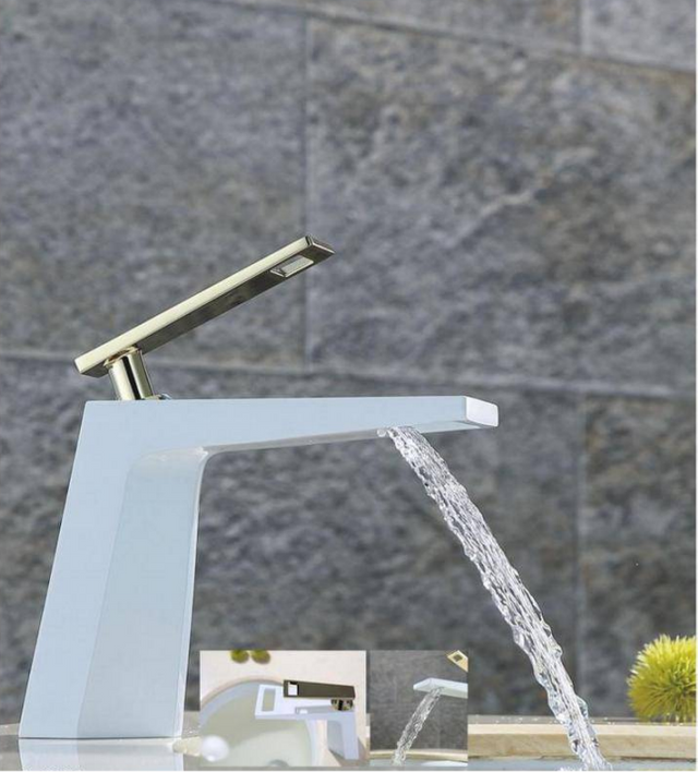 7t Single Hole Hot And Cold Faucet White Black Paint Single Cold Faucet Washbasin Art Basin Round Hand Washbasin